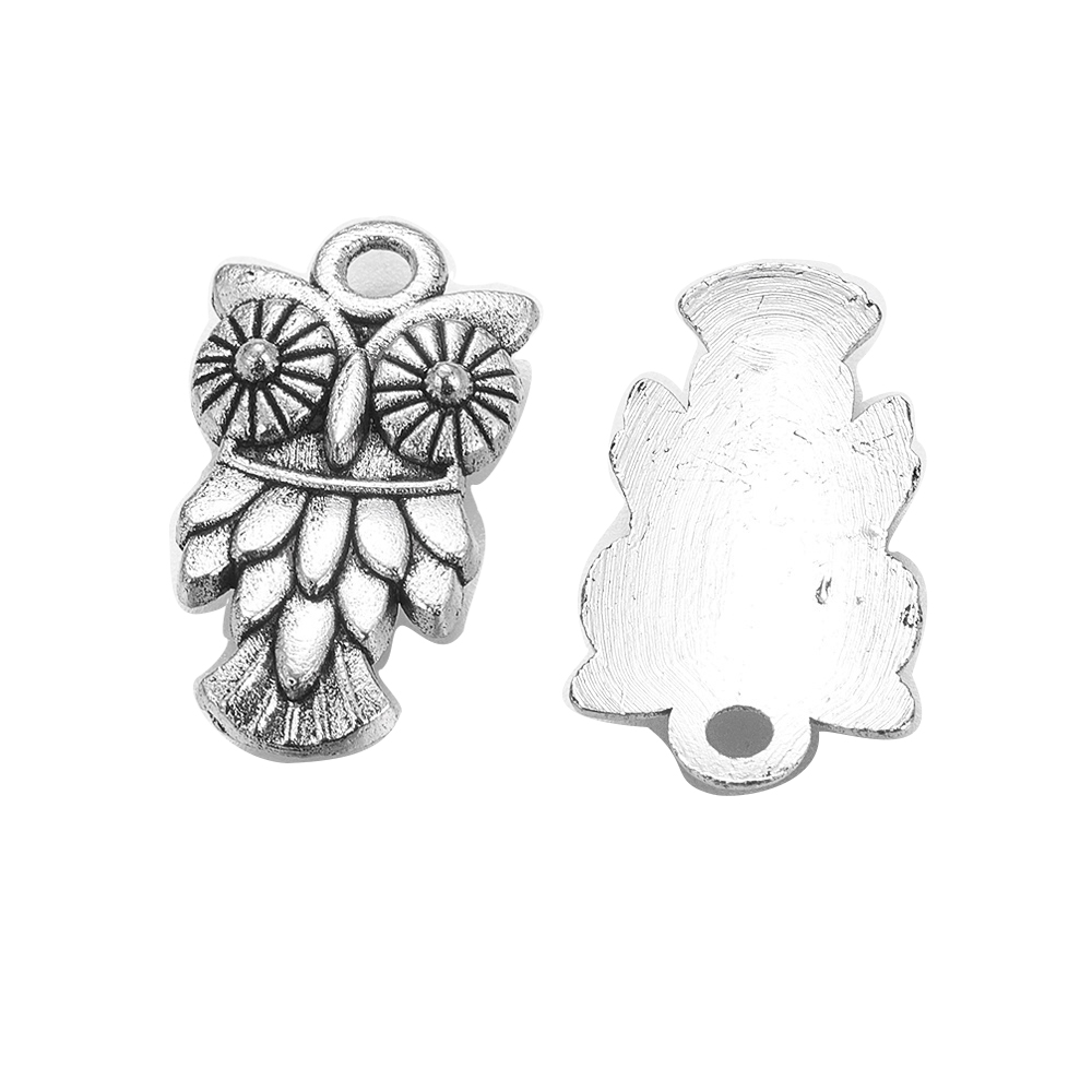 Free Ship 10Pcs Tibetan Silver Owl Charms European Owl Spacer Beads 11mm