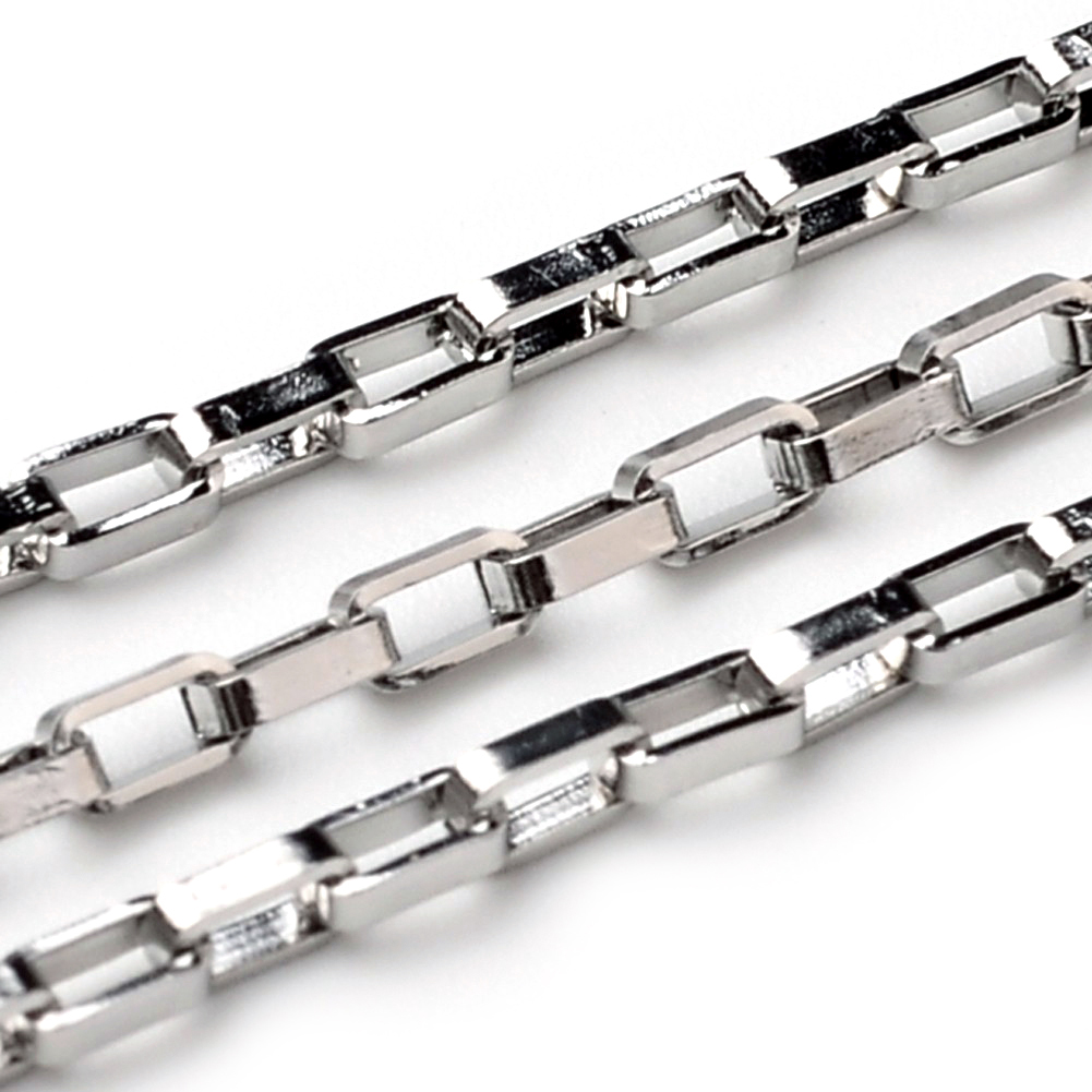 10.9yds 304 Stainless Steel Venetian Box Chains Rectangle Link Unwelded 2x2mm