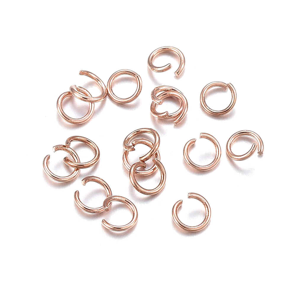 100x 304 Stainless Steel Open Jump Rings Rainbow Plated Unsoldered Loop 5x0.8mm