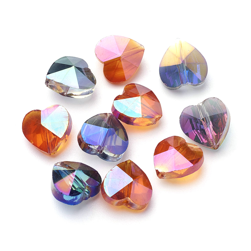 10 Strds Faceted Round Full Rainbow Plated Electroplate Glass Beads Turquoise