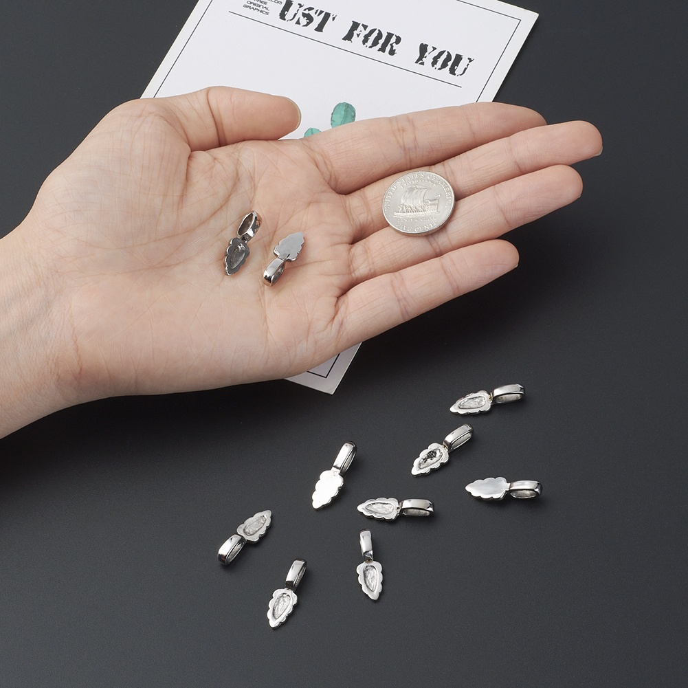 Airssory 10 Pezzi 304 Ciondolo In Acciaio Inox Pizzica Bail - Foto 7