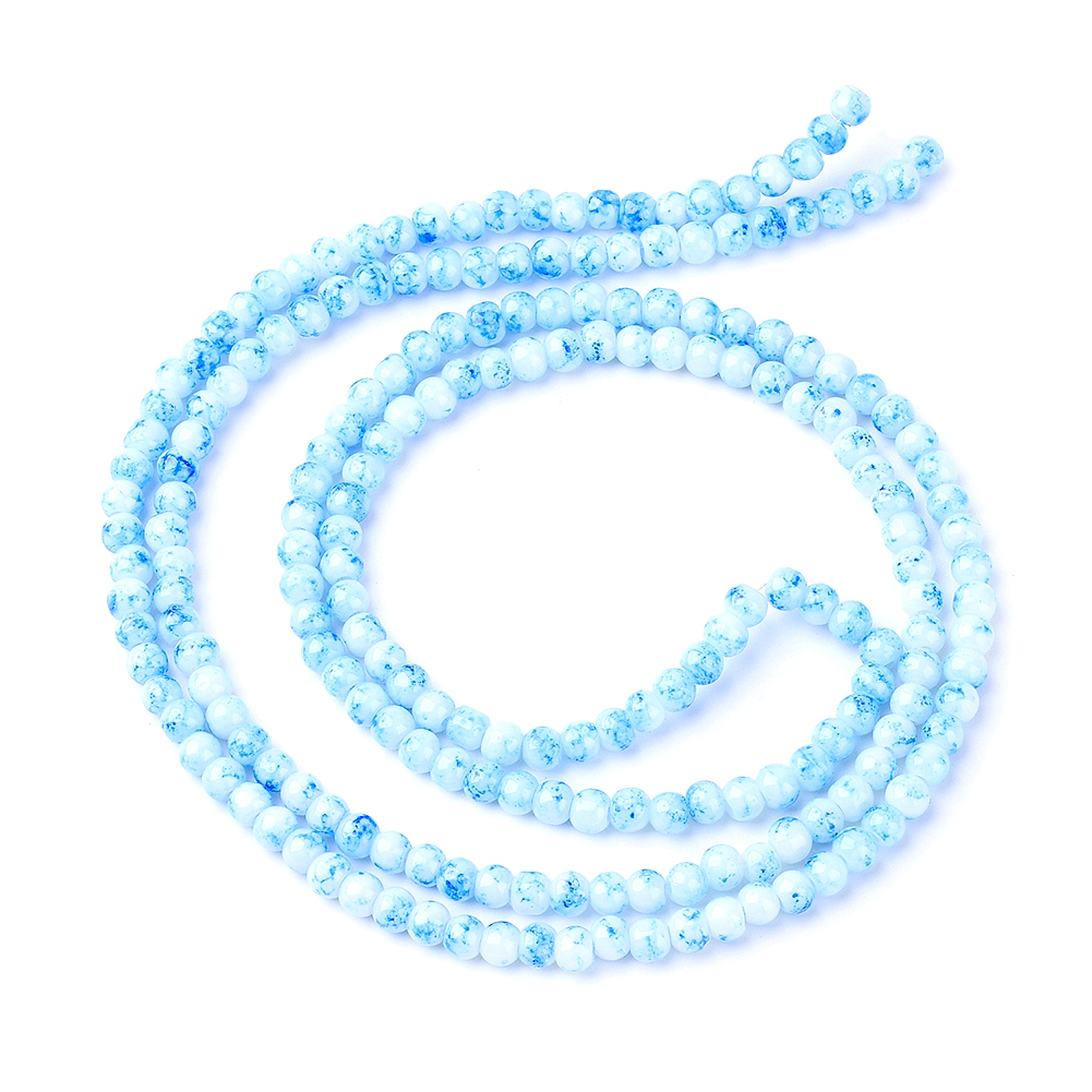 20 Strand Opaque Spray Painted Round Glass Bead Smooth Loose Spacer Beads 4~14mm