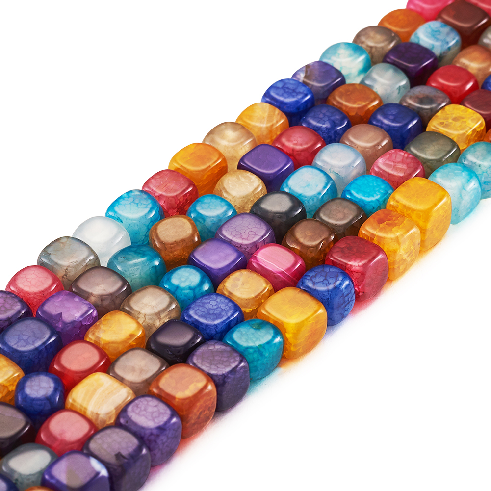 5 Strds Natural Agate Stone Beads Faceted Tiny Loose Gems Dyed Cyan Round 10mm