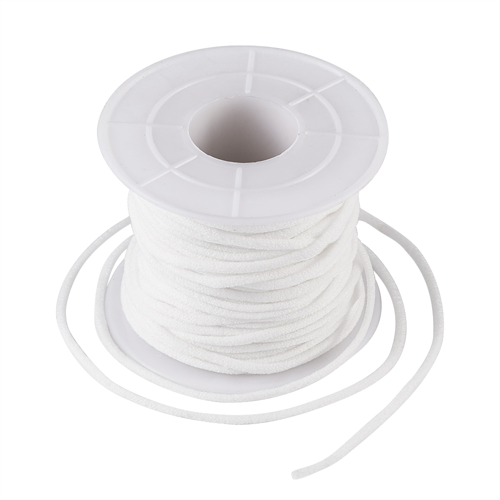 1 Roll White Flat Nylon Elastic Round Cords Jewelry Crafting Thread