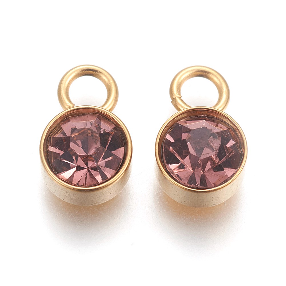 Mini colgantes colgantes redondos planos de diamantes de imitación de vidrio 30 piezas artesanía 10x6 mm - Imagen 12 de 18