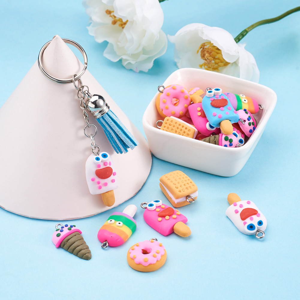 Polymer Clay Assorted Food Charms Pendants Stock Photo 1819173389