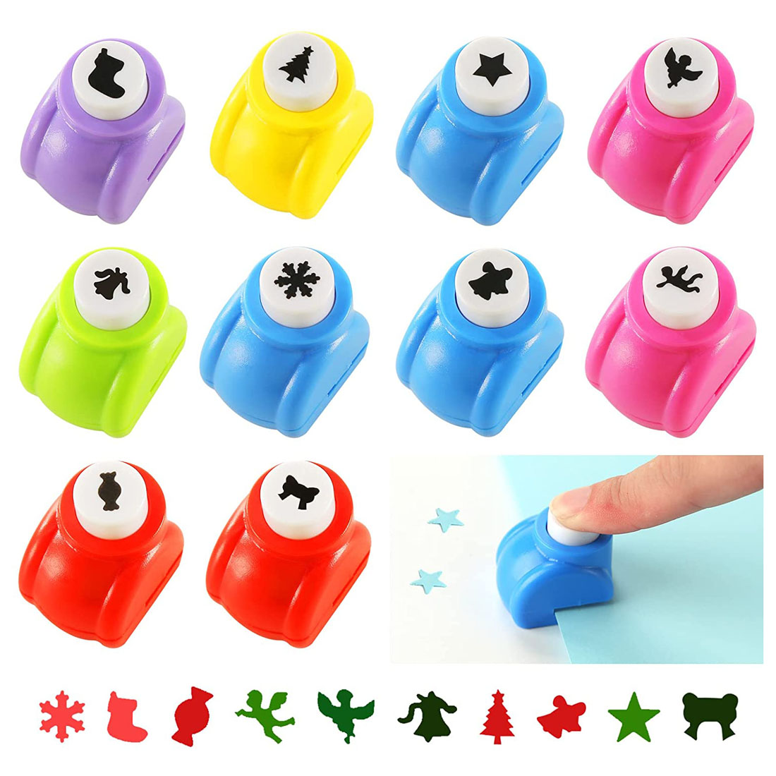 2023 - 12 Piece Craft Hole Punch Shape Set, Small Paper Hole Punch