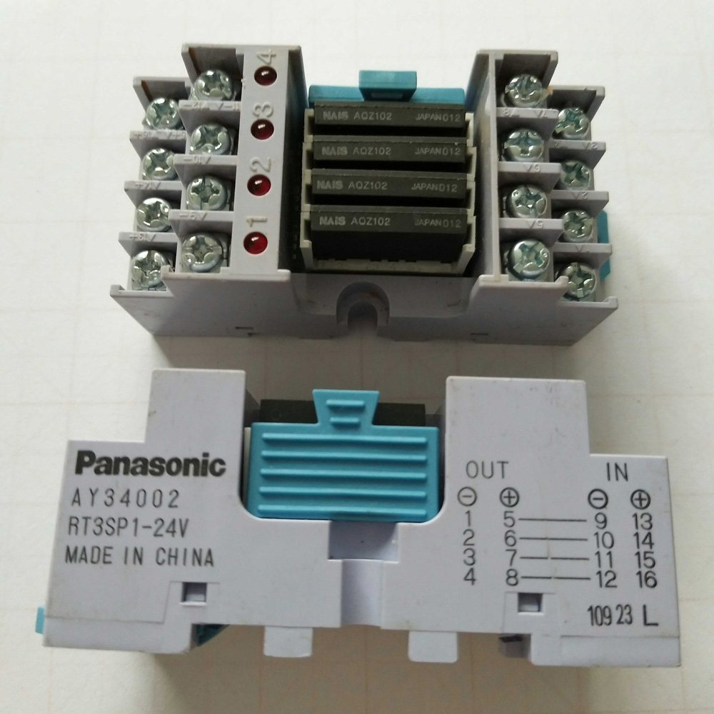 AY34002 RT3SP124V Panasonic Relay Unit W/ 4 pcs AQZ102 Relays
