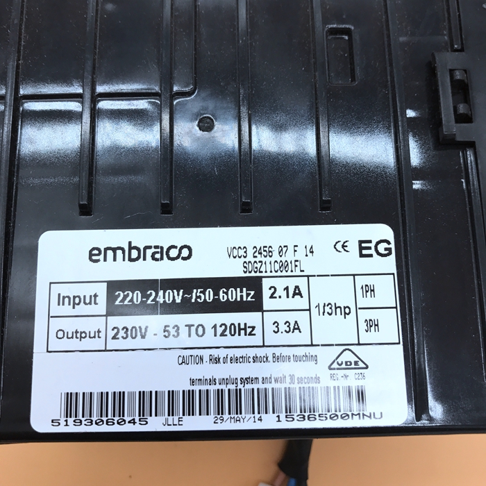 Embraco VCC3 2456 07 Inverter Board For Refrigerator with Shell 0193525122 New