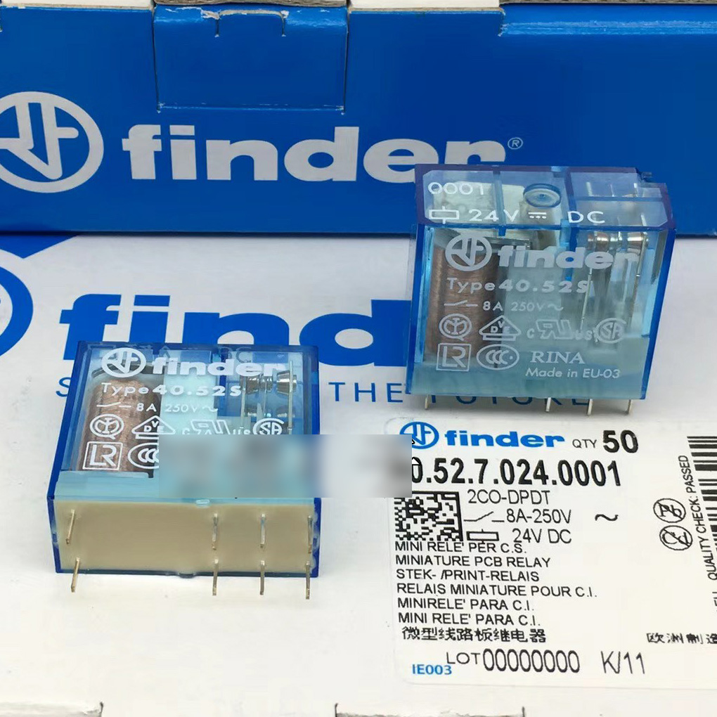 Finder TYPE 40.52s 40.52.7.024.0001 24VDC Power Relay 8 Pins 8A 250VAC