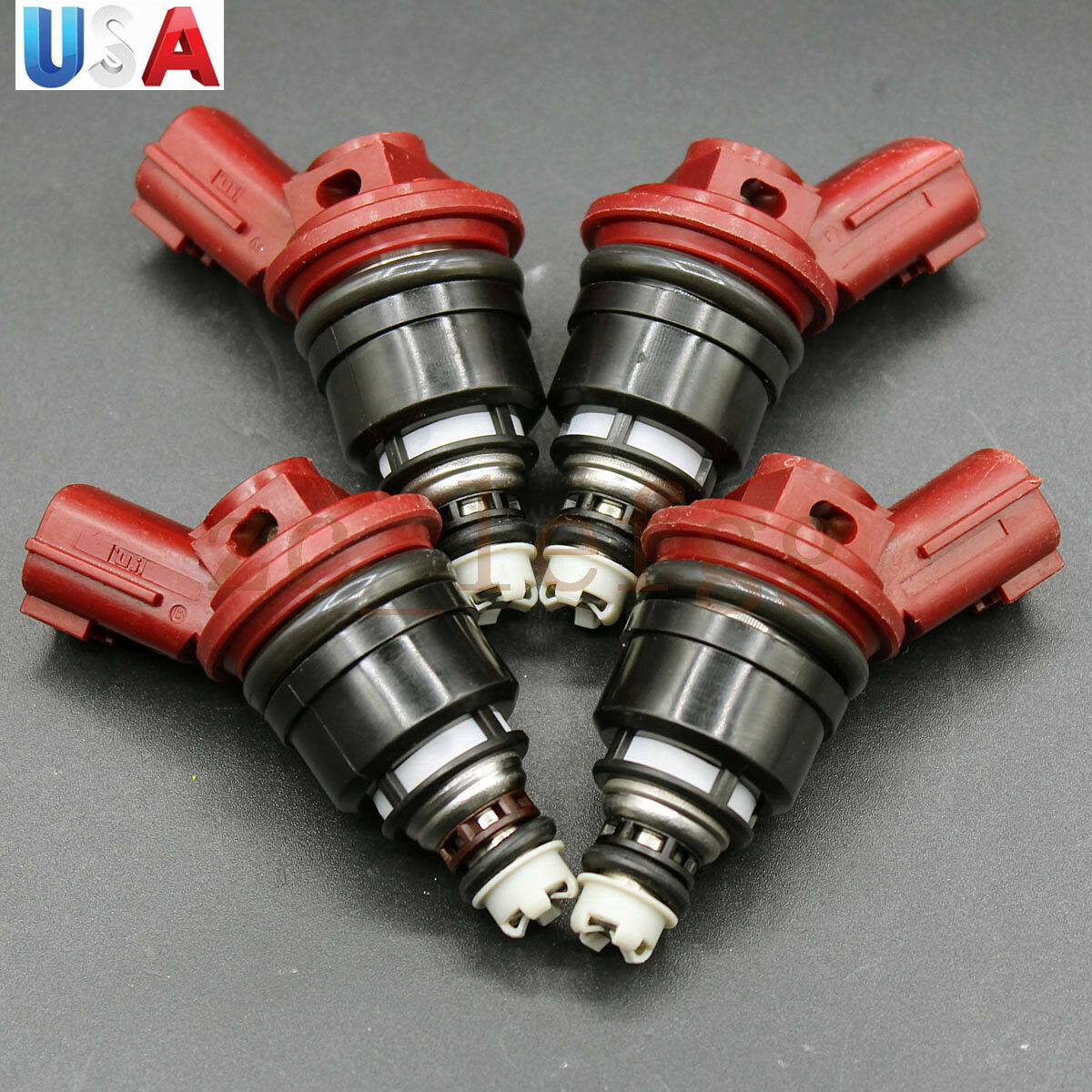 Flow Tested /& Cleaned 4x Nissan SR20DET Red Side Feed 740cc Fuel Injectors