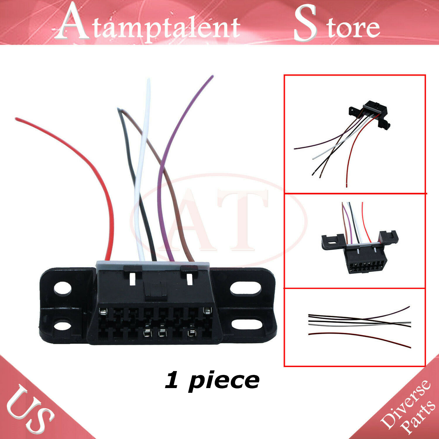 OBD II OBD2 Serial Port Harness Connector Pigtail For ALDL LS1 LT1 data link GM