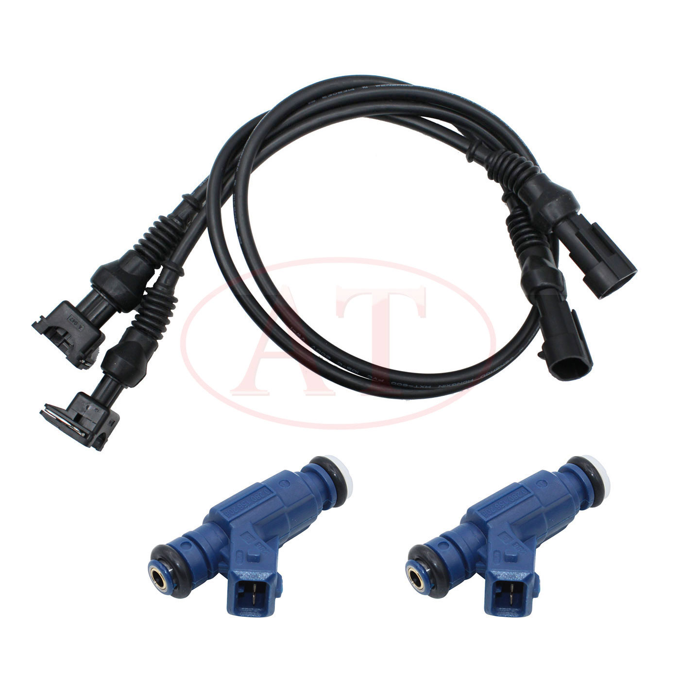 Replaces 1202863 100-4332 1253558 Fuel Injector with Pigtail Harness 2 Set for Polaris Ranger RZR Sportsman 700 800