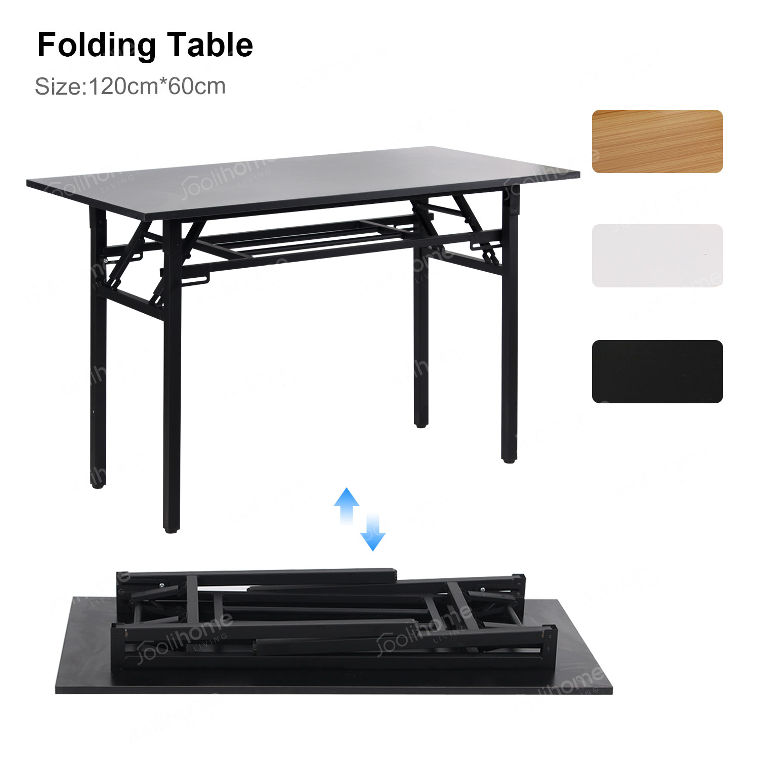 Details About Foldable Computer Table Desk Folding Pc Laptop Workstation W Shelf Office 120 60