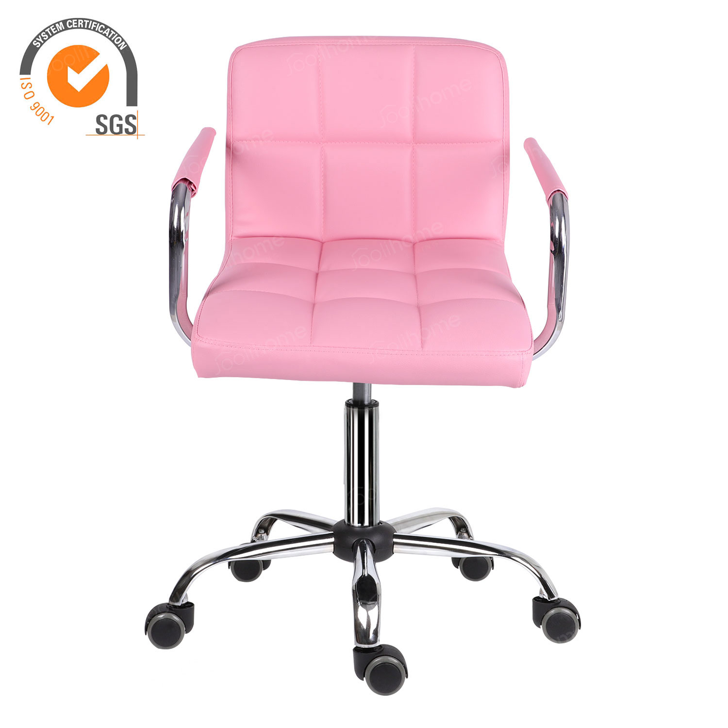 Pink Pu Leather Computer Desk Chair Adjule Height Office Pink Pu Leather Computer Desk Chair