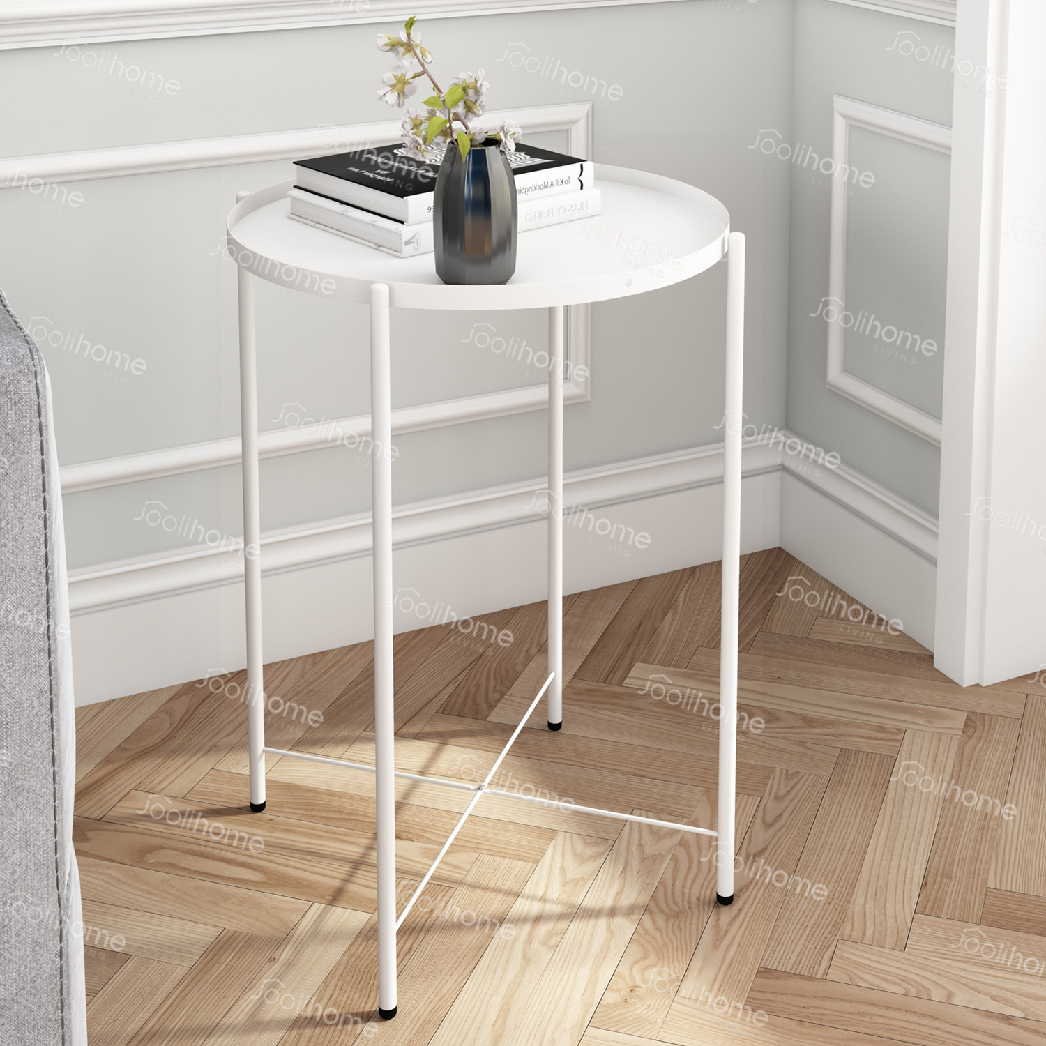 Round Coffee Table Sofa Side Small Night Stand End Table Metal Tray Legs Console Round Coffee Table Sofa Side Small Night Stand End Table Metal Tray Legs Console
