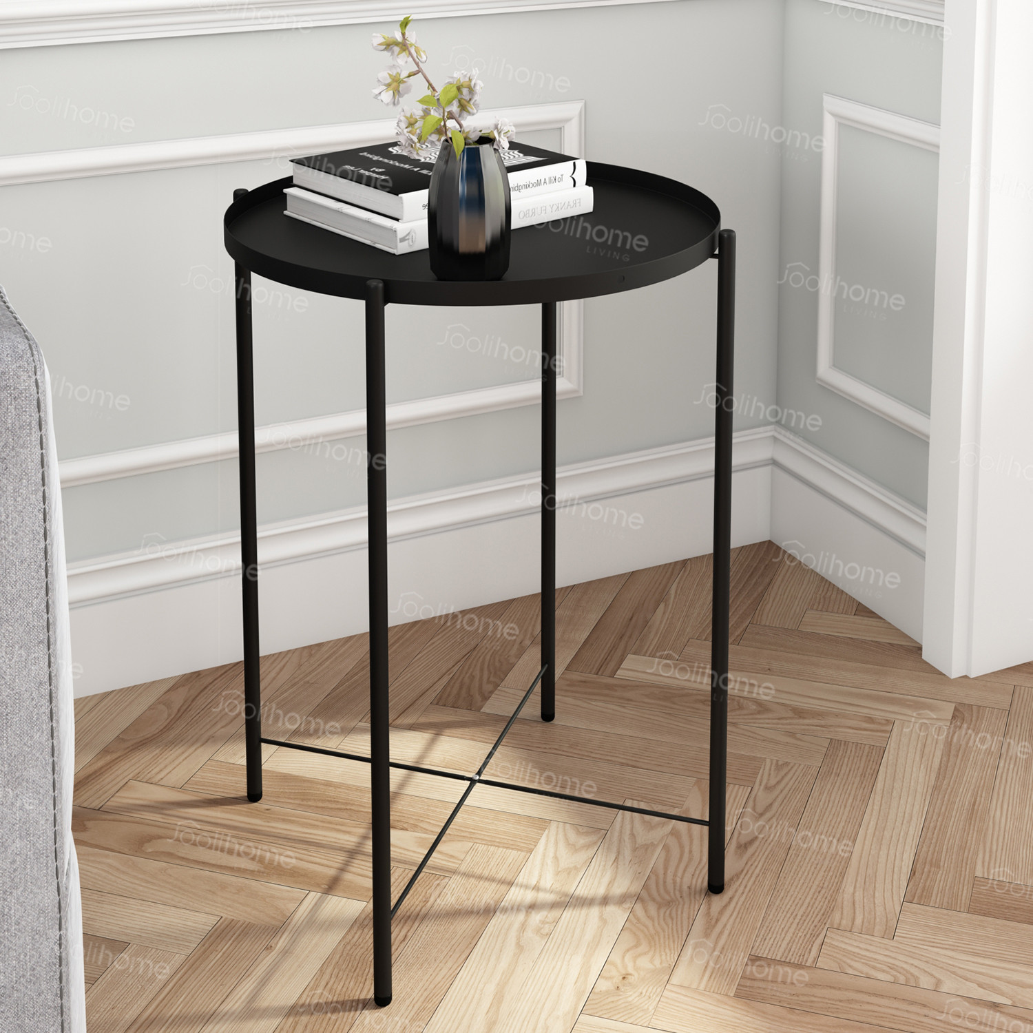 Round Coffee Table Sofa Side Small Night Stand End Table Metal Tray Legs Console Round Coffee Table Sofa Side Small Night Stand End Table Metal Tray Legs Console