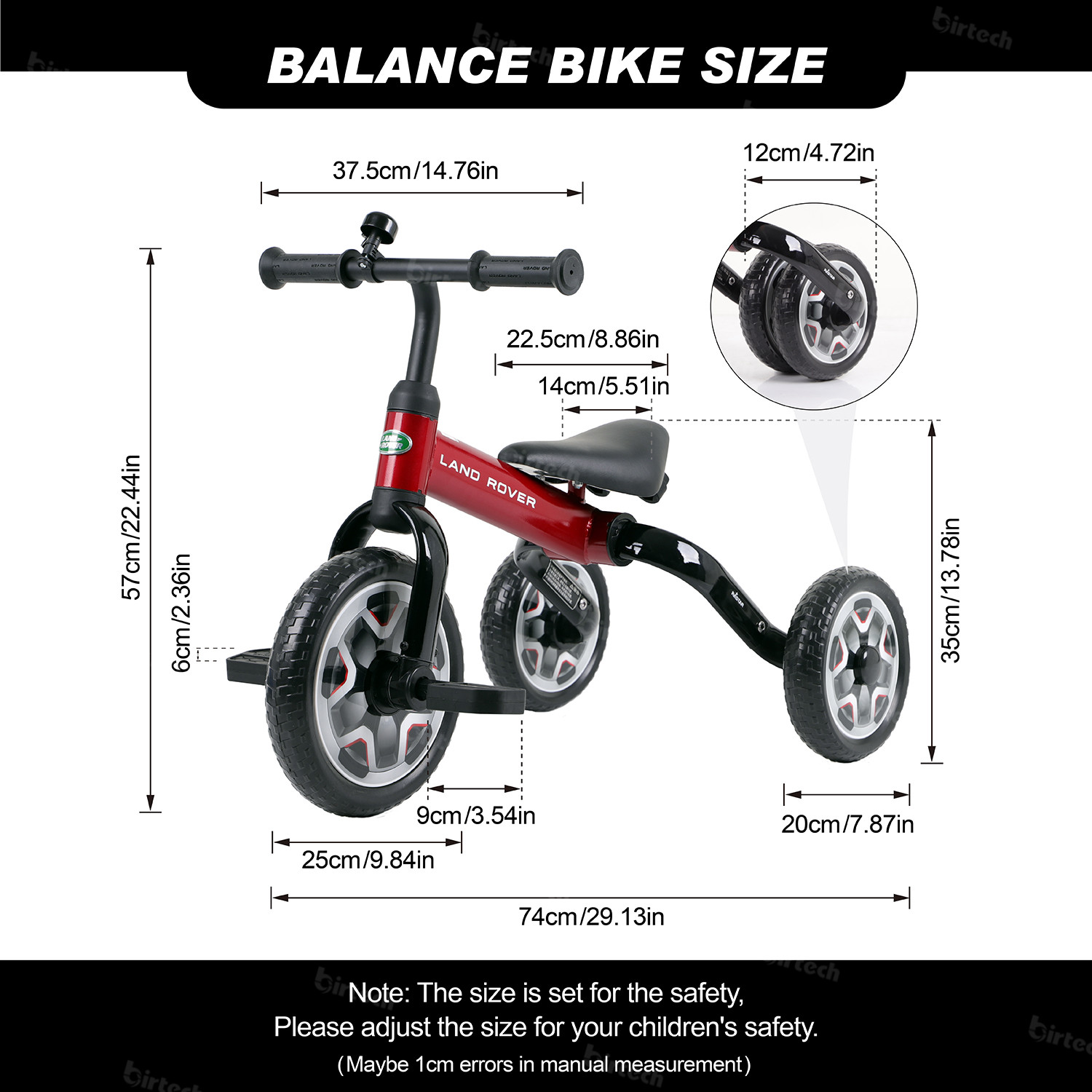 Folding 3 in 1 Kids Tricycles LAND ROVER Licensed 3 Wheels Trikes