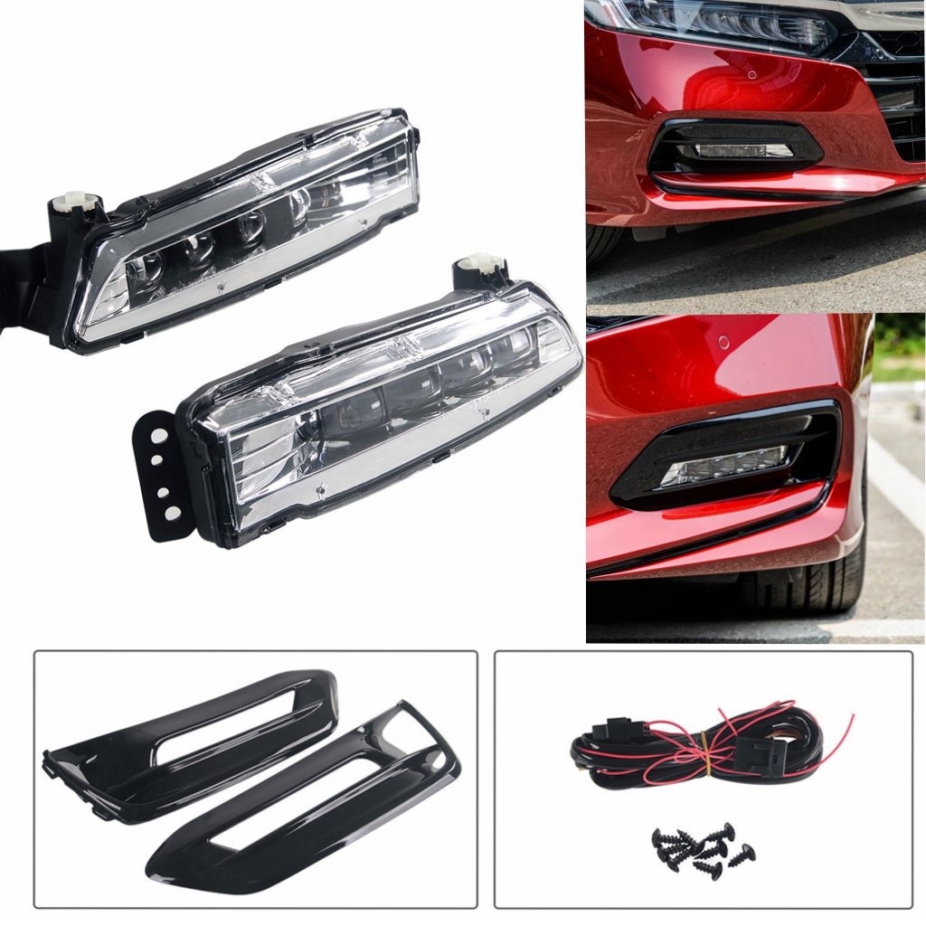 1 Set Front Bumper LED Fog Light Assembly（DRL）For Honda Accord 2018 3 Colos 