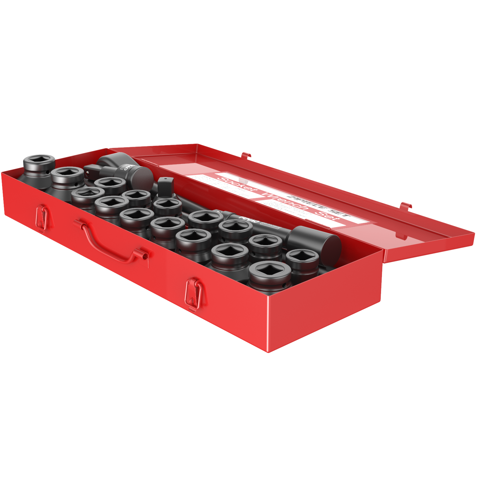 21pc METRIC 3/4" Drive Socket Set w Storage Case Jumbo Ratchet Wrench