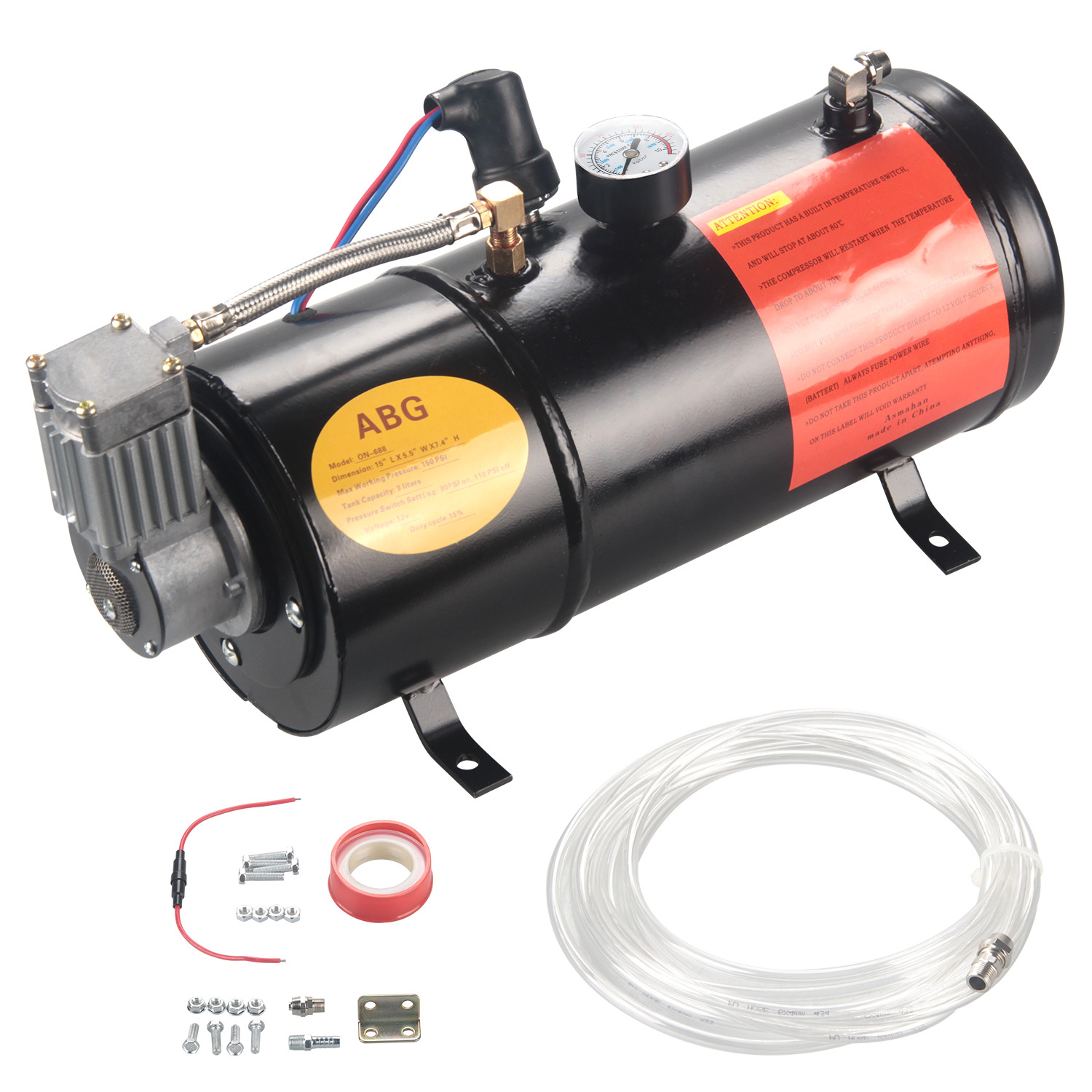 Air Compressor With 6 Liter Tank 150PSI DC 12V For Car Truck RV Pickup