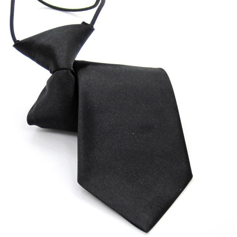 1 X School Boys Wedding Elastic Tie Fashion Necktie Kids Solid Colour Ties VG
