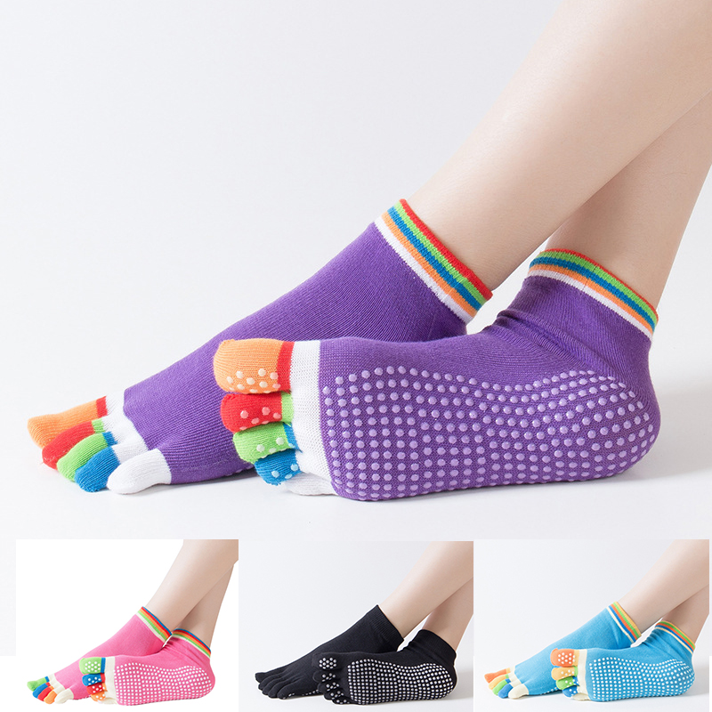 Frauen Yoga Socken Sport Grip Gym Anti-RutschSocken Neue Pilates Massage Socken
