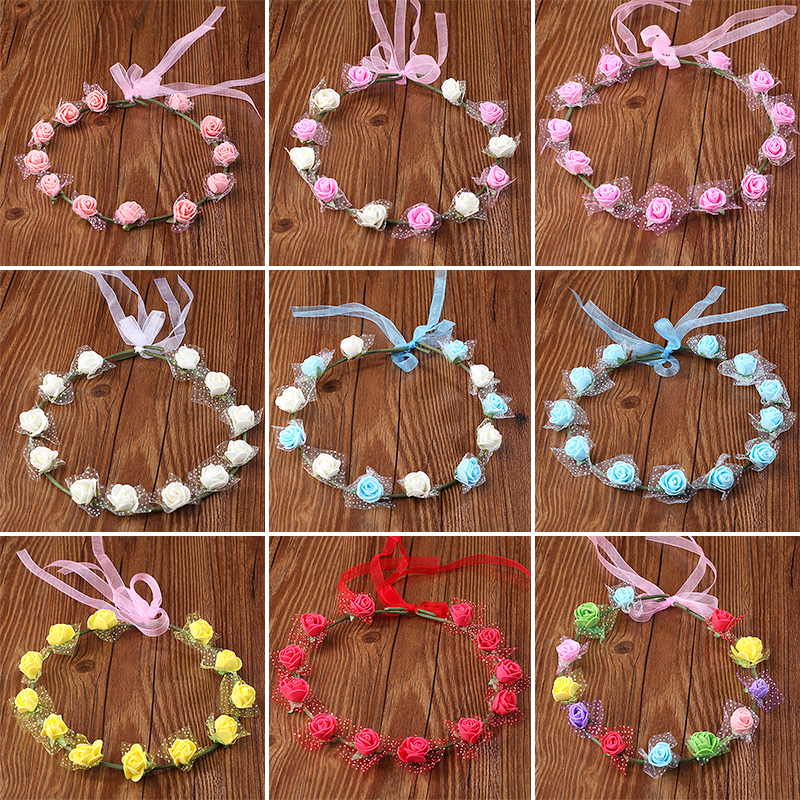Boho Girls Wedding Garland Hair Band Princess 12 Flower Festival