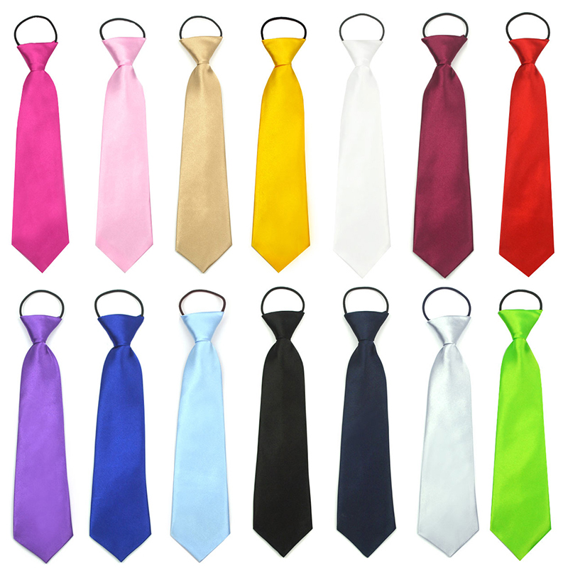 Boys Elastic Wedding Tie Childrens Kids Silk Satin For any age 27cm hot pink