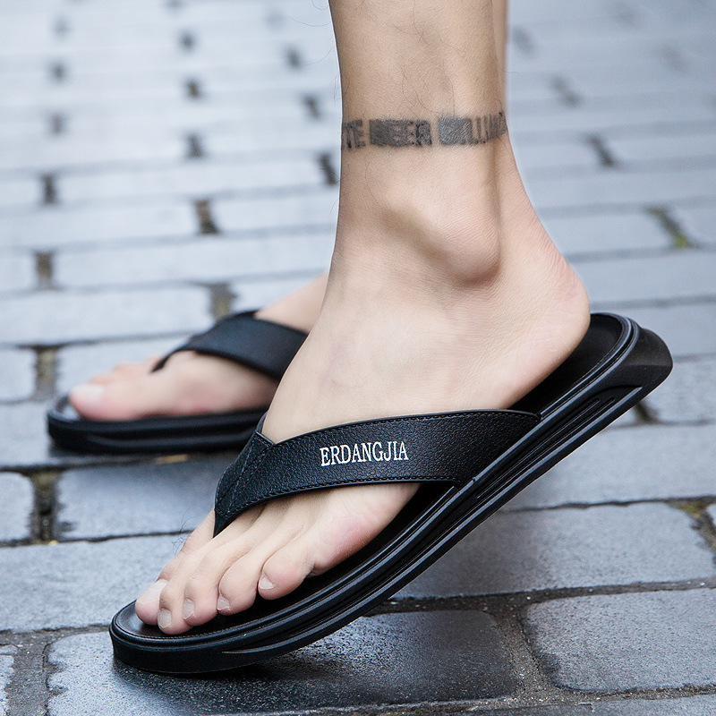 mens open toe flip flops