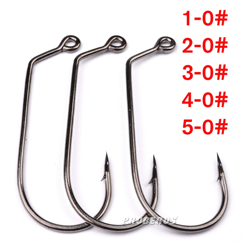 100PCS 5 Sizes Lot Fishing Hooks Jig Big High Carbon Steel Bait Holder-Fishhook