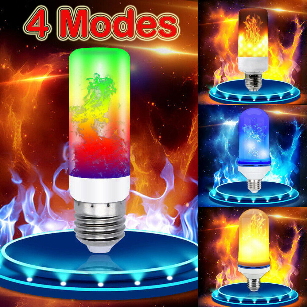 LED Flame Effect Fire Light Bulb 4 Modes E27/B22 Flickering Lamp Christmas Decor