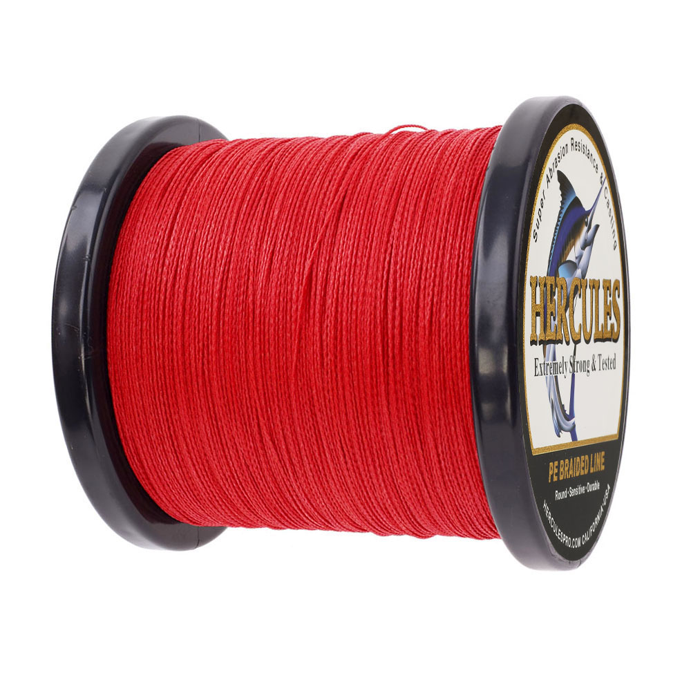 HERCULES Red Pink 10-300lb Extreme PE Braided Fishing Line 300/500/1000m Strands - Picture 27 of 27
