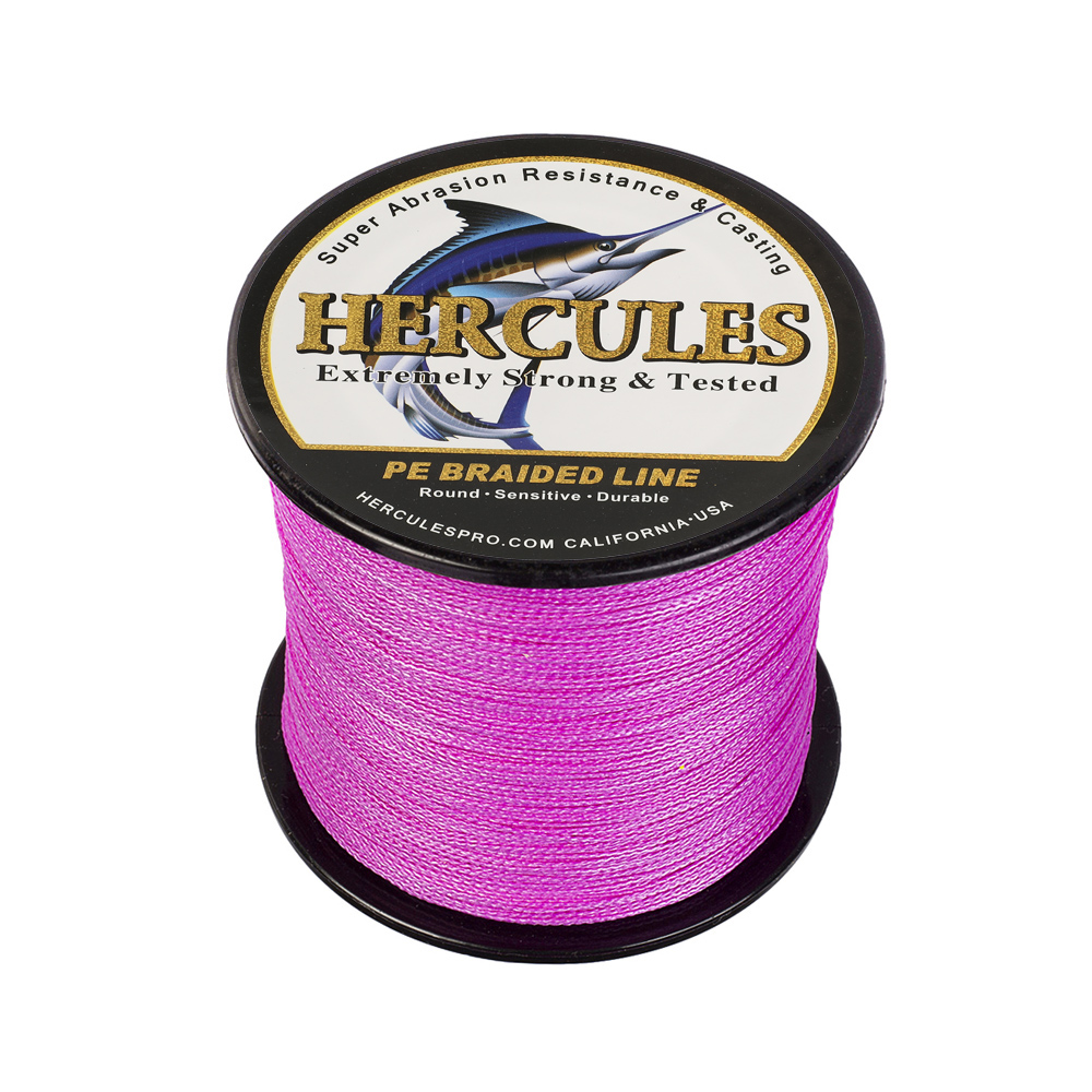 HERCULES Red Pink 10-300lb Extreme PE Braided Fishing Line 300/500/1000m Strands - Picture 13 of 27