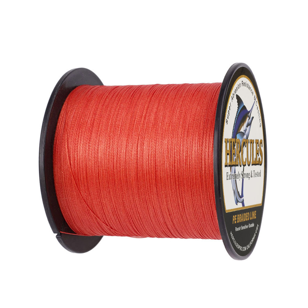 HERCULES Red Pink 10-300lb Extreme PE Braided Fishing Line 300/500/1000m Strands - Picture 21 of 27