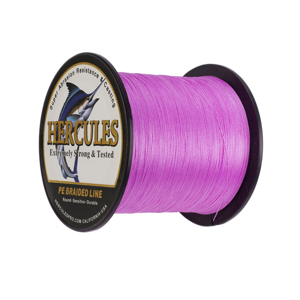 HERCULES Red Pink 10-300lb Extreme PE Braided Fishing Line 300/500/1000m Strands - Picture 11 of 27