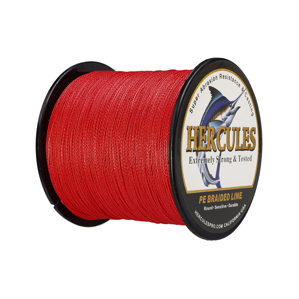 HERCULES Red Pink 10-300lb Extreme PE Braided Fishing Line 300/500/1000m Strands - Picture 24 of 27