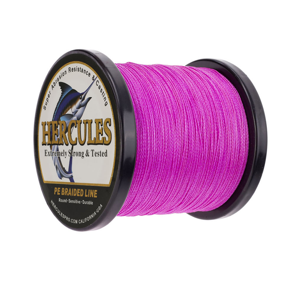 HERCULES Red Pink 10-300lb Extreme PE Braided Fishing Line 300/500/1000m Strands - Picture 17 of 27