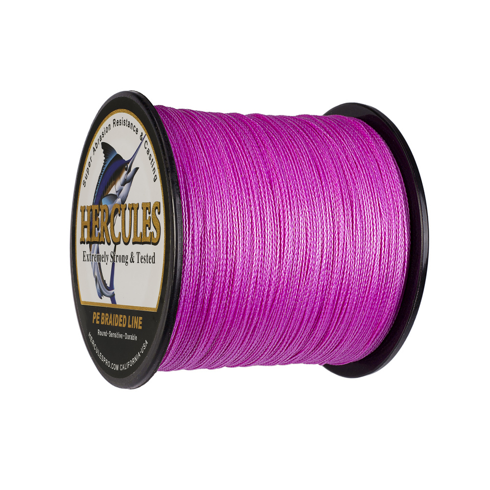 HERCULES Red Pink 10-300lb Extreme PE Braided Fishing Line 300/500/1000m Strands - Picture 14 of 27
