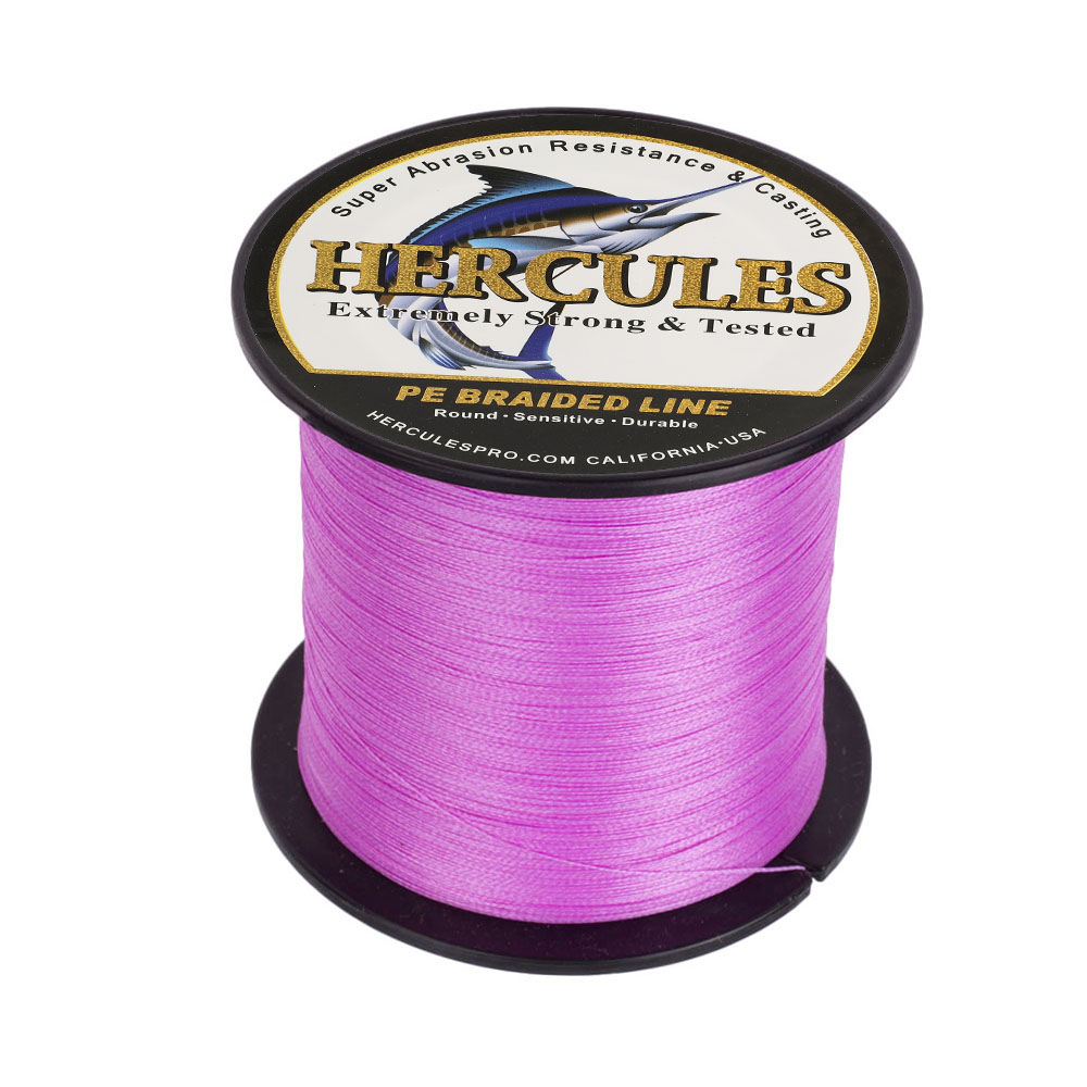 HERCULES Red Pink 10-300lb Extreme PE Braided Fishing Line 300/500/1000m Strands - Picture 10 of 27