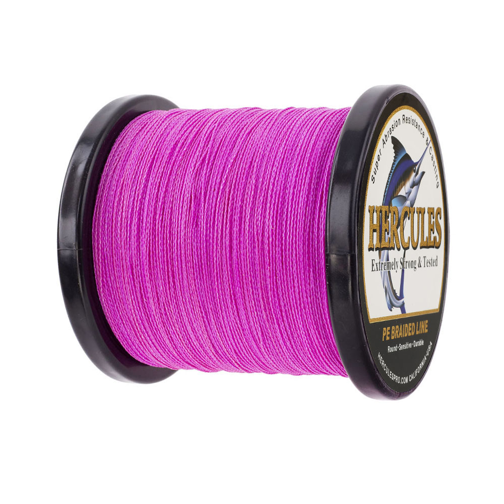 HERCULES Red Pink 10-300lb Extreme PE Braided Fishing Line 300/500/1000m Strands - Picture 18 of 27