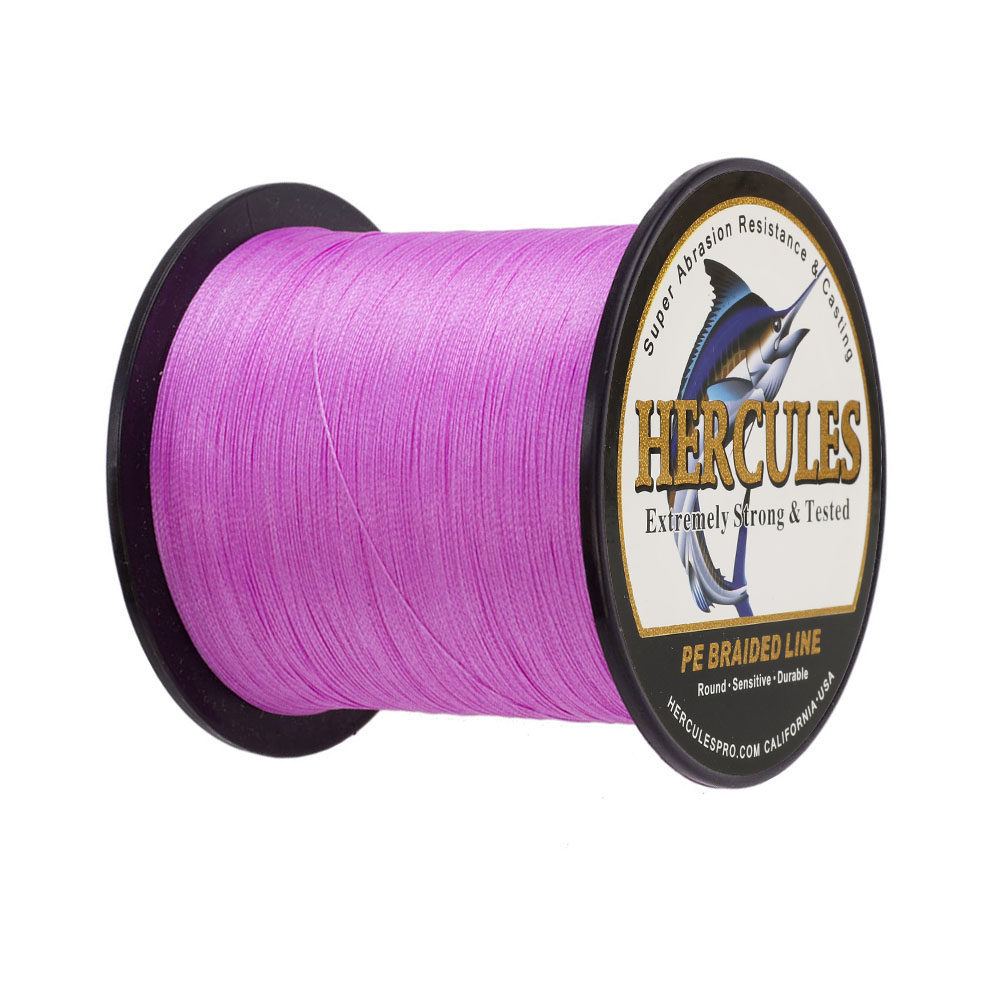 HERCULES Red Pink 10-300lb Extreme PE Braided Fishing Line 300/500/1000m Strands - Picture 12 of 27