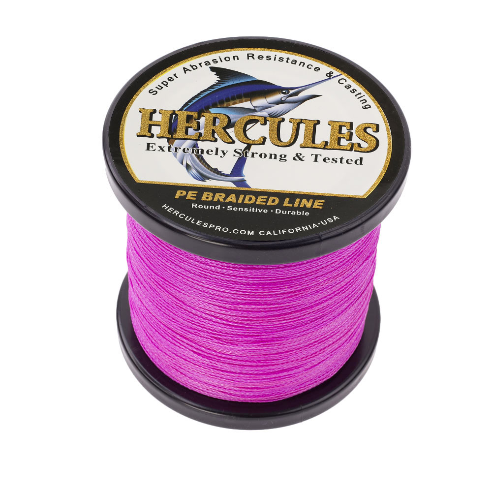 HERCULES Red Pink 10-300lb Extreme PE Braided Fishing Line 300/500/1000m Strands - Picture 16 of 27