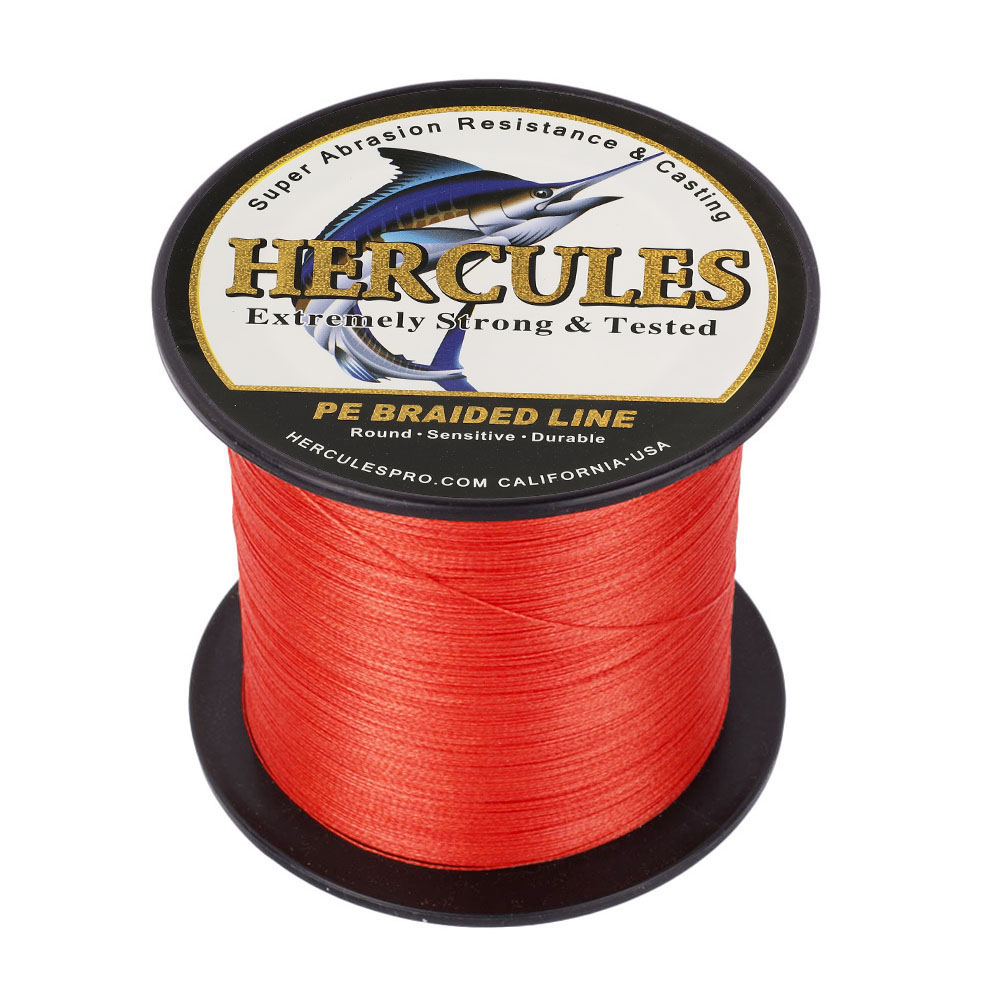 HERCULES Red Pink 10-300lb Extreme PE Braided Fishing Line 300/500/1000m Strands - Picture 19 of 27