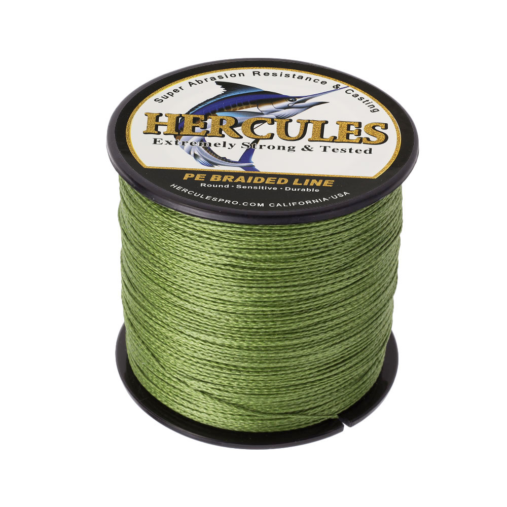HERCULES 100M 300M 500M 1000M 100% PE 4 brins tressé Ligne De Pêche Army Green - Imagen 22 de 22