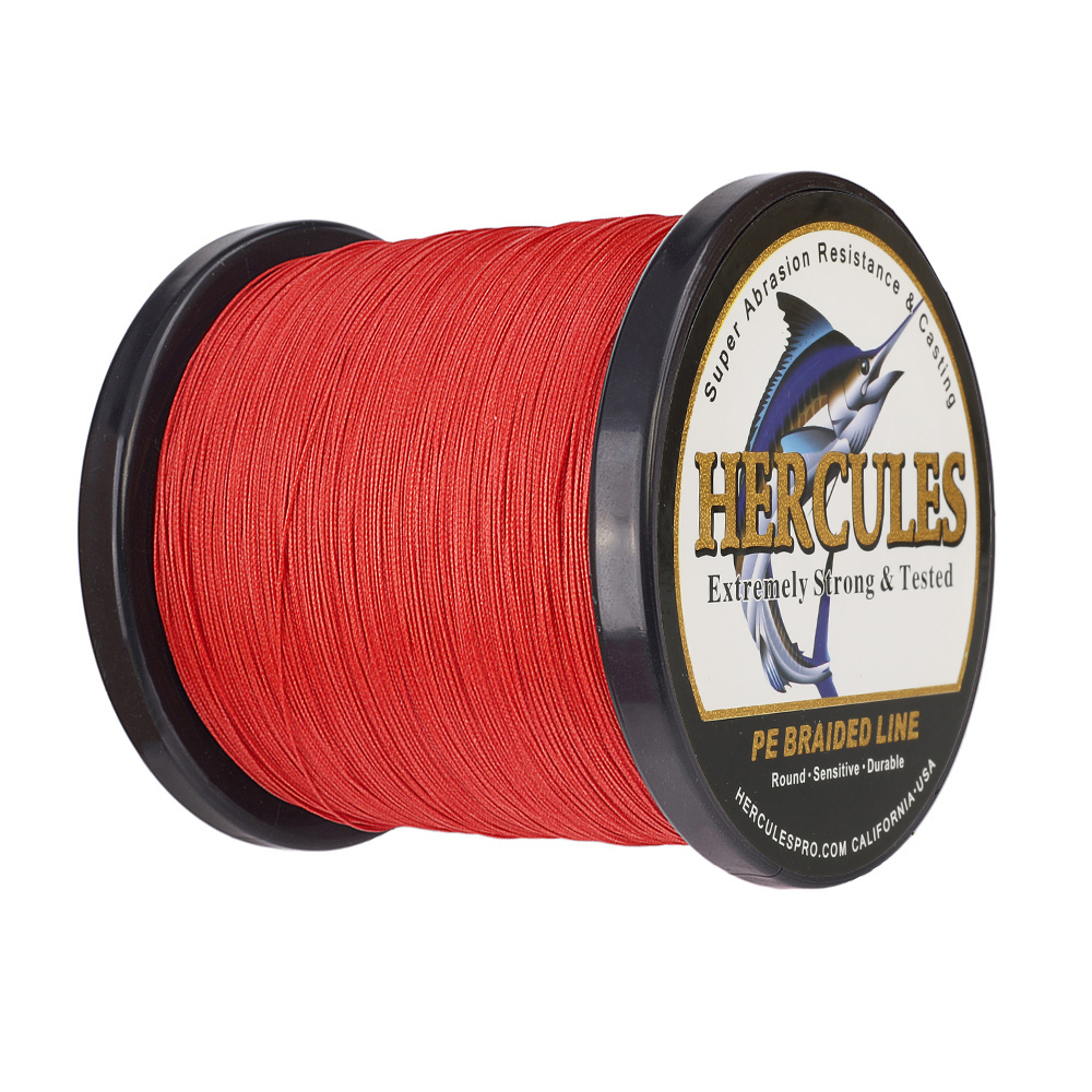 HERCULES 1094 Yards 8 Strands Extreme Weave 10-300lb Red PE Braided Fishing Line - Picture 59 of 64