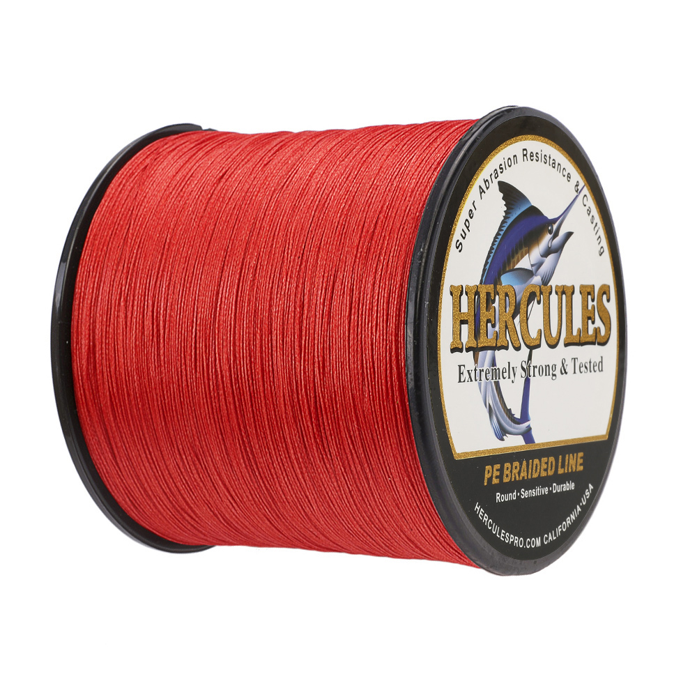 HERCULES 1094 Yards 8 Strands Extreme Weave 10-300lb Red PE Braided Fishing Line - Picture 27 of 64