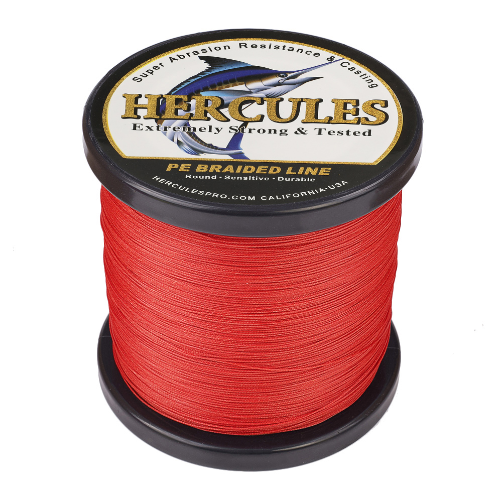 HERCULES 1094 Yards 8 Strands Extreme Weave 10-300lb Red PE Braided Fishing Line - Picture 56 of 64
