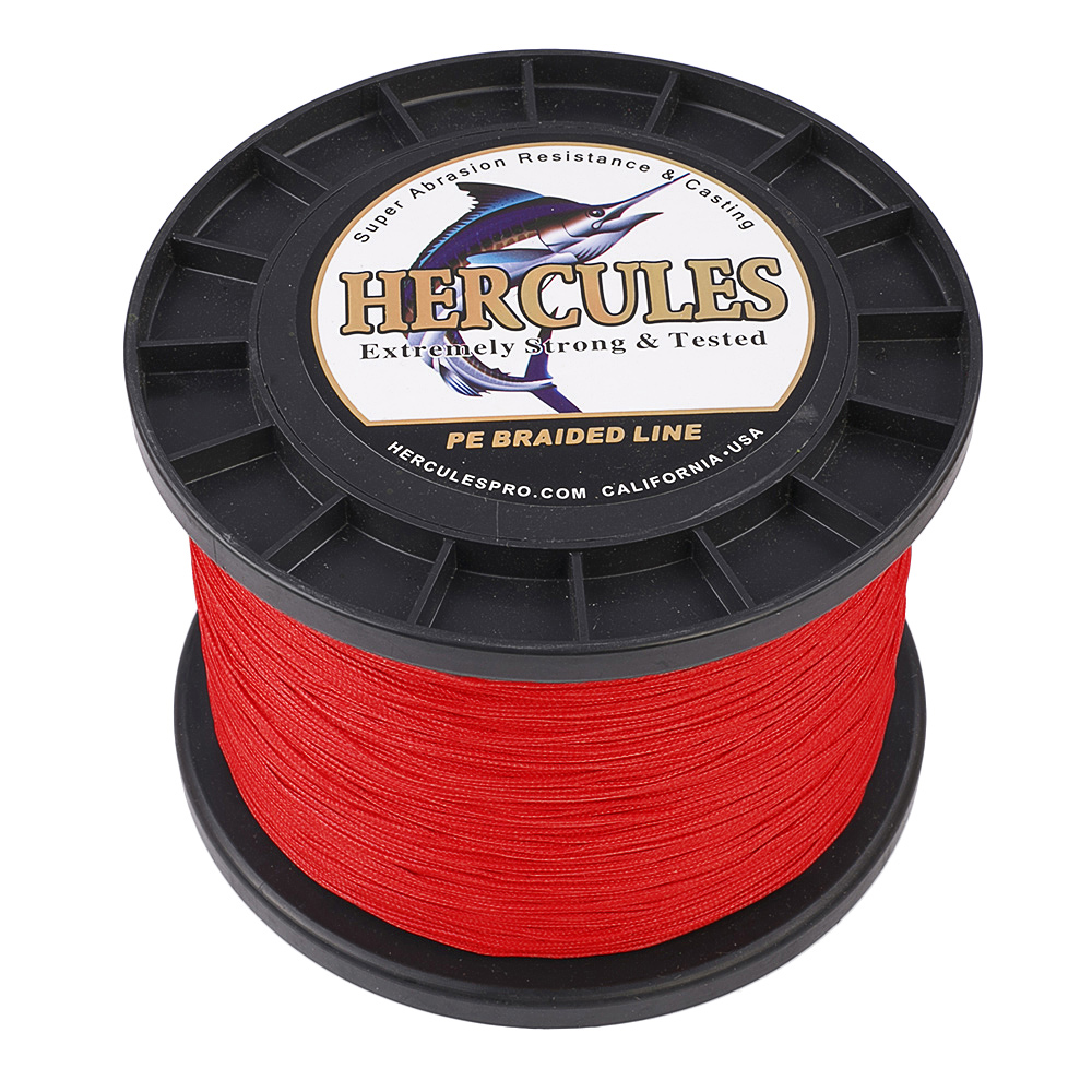 HERCULES 1094 Yards 8 Strands Extreme Weave 10-300lb Red PE Braided Fishing Line - Picture 39 of 64