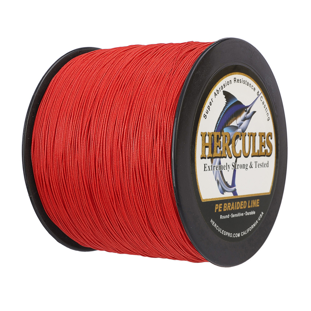 HERCULES 1094 Yards 8 Strands Extreme Weave 10-300lb Red PE Braided Fishing Line - Picture 23 of 64